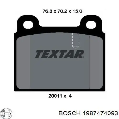 Ремкомплект тормозных колодок Bosch 1987474093 цена, от 4.15 USD