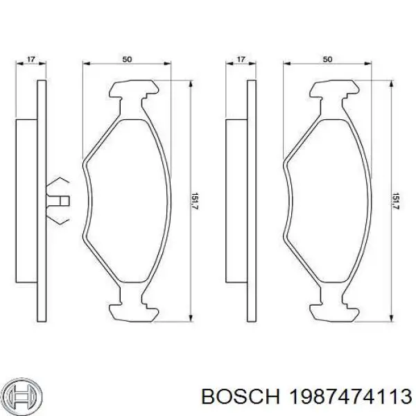 1987474113 Bosch комплект пружинок крепления дисковых колодок передних