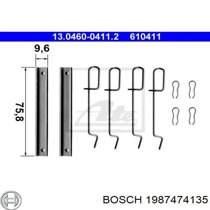 1987474135 Bosch Ремкомплект торм. колодок