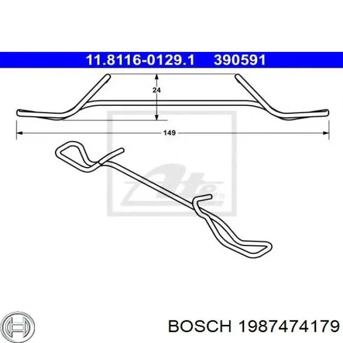 Купить 1987474179 Bosch Ремкомплект тормозных колодок