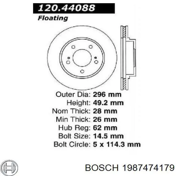 Ремкомплект тормозных колодок 1987474179 Bosch