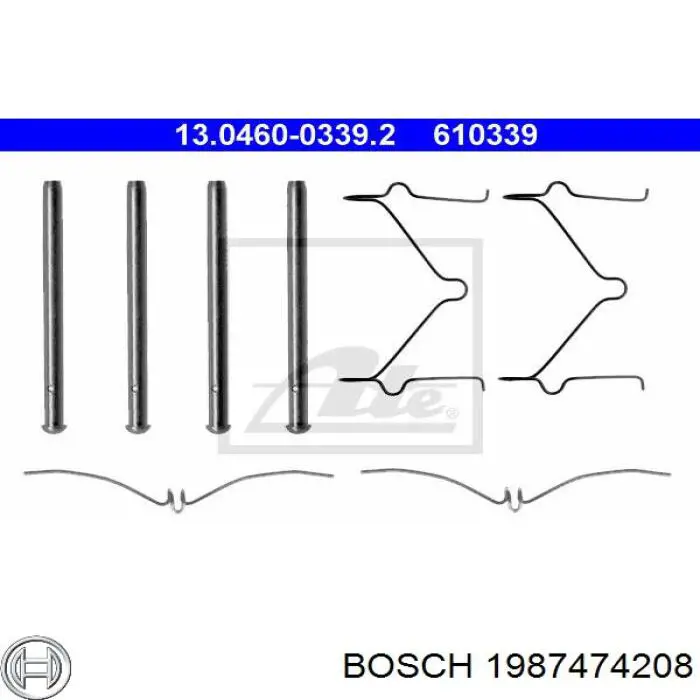 Conjunto De Muelles Almohadilla Discos Delanteros 1987474208 Bosch