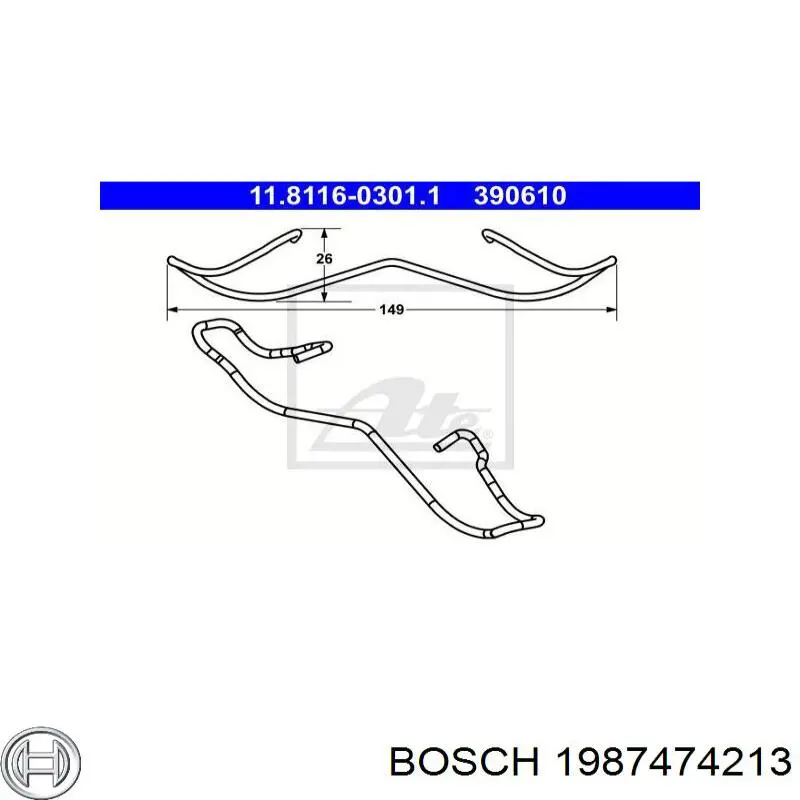 Комплект пружинок крепления дисковых колодок задних 1987474213 Bosch
