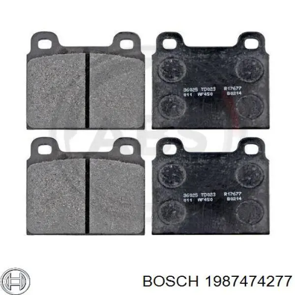 Ремкомплект тормозных колодок Bosch 1987474277