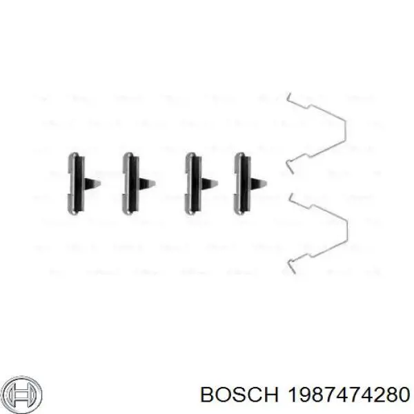 Ремкомплект тормозных колодок Bosch 1987474280 цена, от 6.33 USD