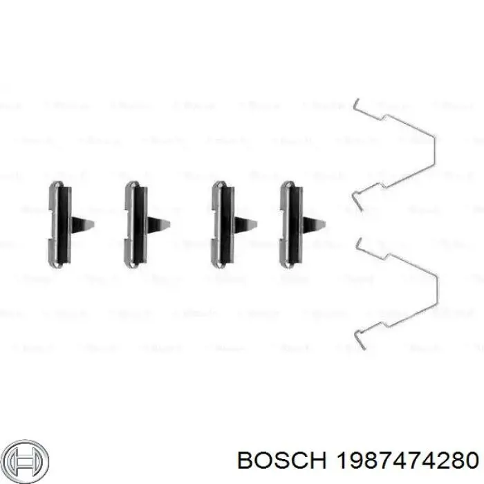 1987474280 Bosch ремкомплект тормозных колодок
