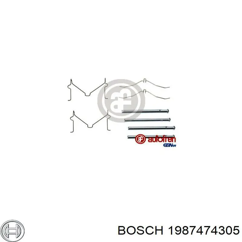 Комплект пружинок крепления дисковых колодок передних 1987474305 Bosch