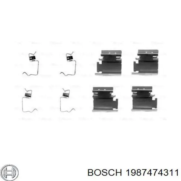 1987474311 Bosch комплект пружинок крепления дисковых колодок передних