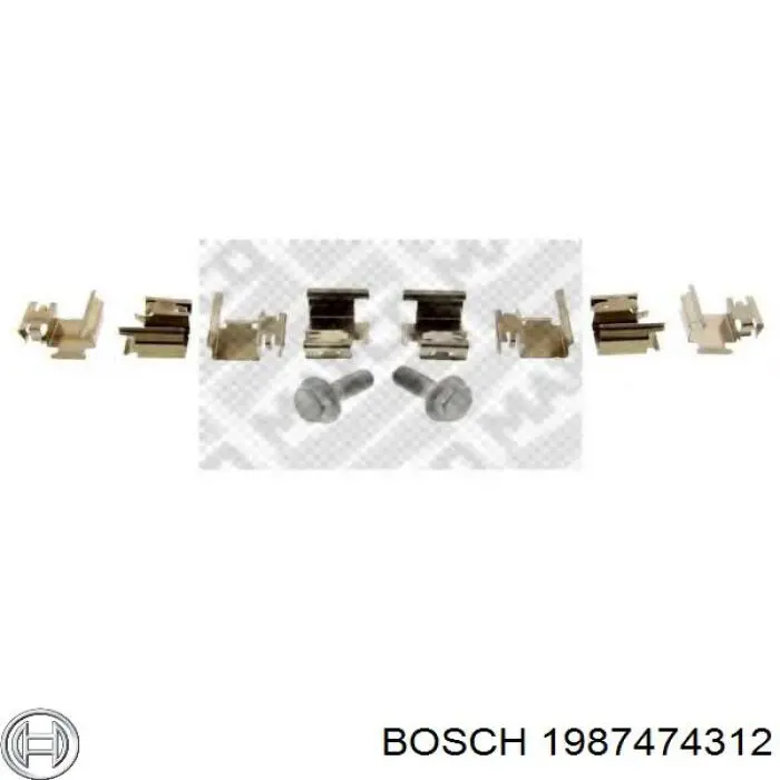 Комплект пружинок крепления задних дисковых колодок Bosch 1987474312