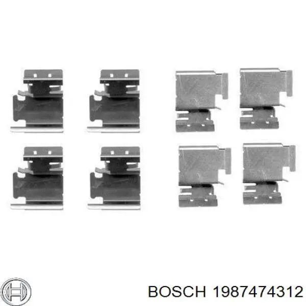 1987474312 Bosch комплект пружинок крепления дисковых колодок задних