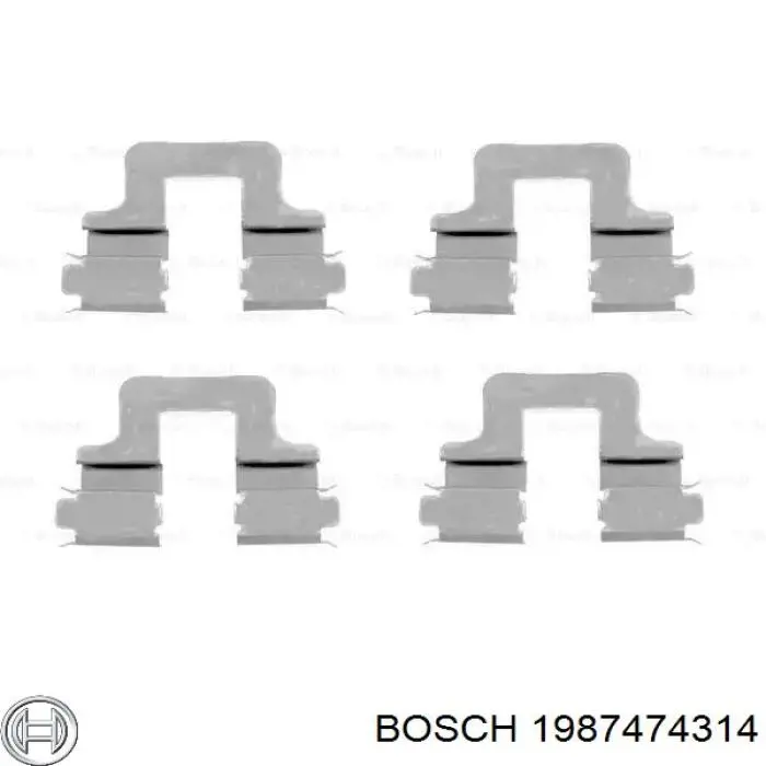 1987474314 Bosch комплект пружинок крепления дисковых колодок задних
