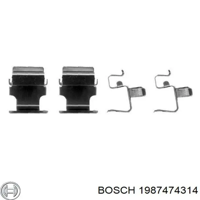Купить 1987474314 Bosch Комплект пружинок крепления дисковых колодок задних
