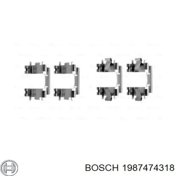 Комплект пружинок крепления дисковых колодок передних 1987474318 Bosch