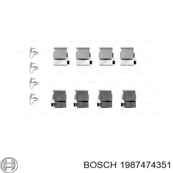 Комплект пружинок крепления дисковых колодок задних 1987474351 Bosch