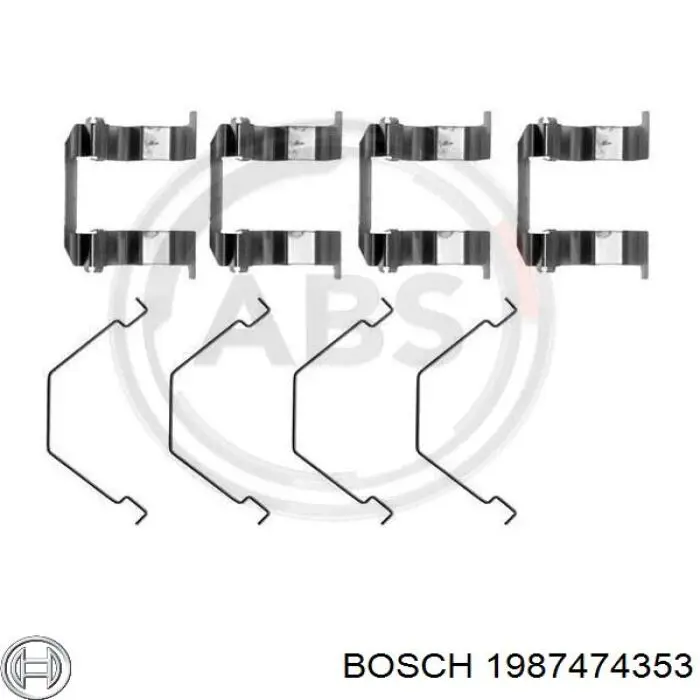 1987474353 Bosch комплект пружинок крепления дисковых колодок передних