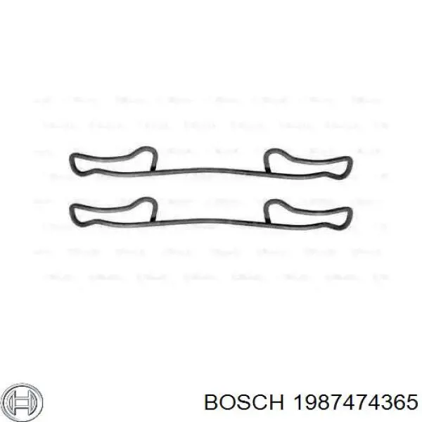 1987474365 Bosch комплект пружинок крепления дисковых колодок задних
