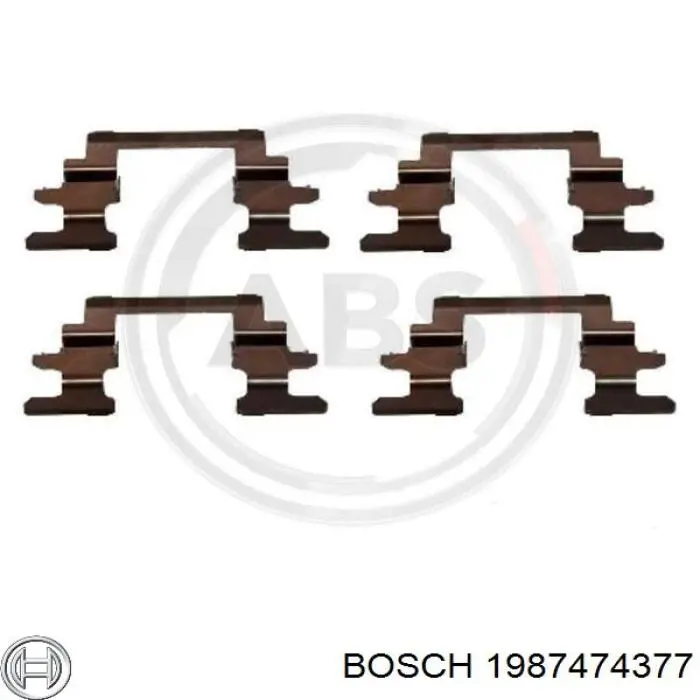 1987474377 Bosch пластина противоскрипная крепления тормозной колодки передней