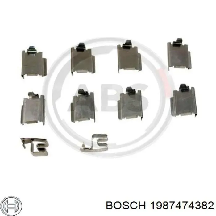 Комплект пружинок крепления дисковых колодок, передних Bosch 1987474382 цена, от 7.36 USD