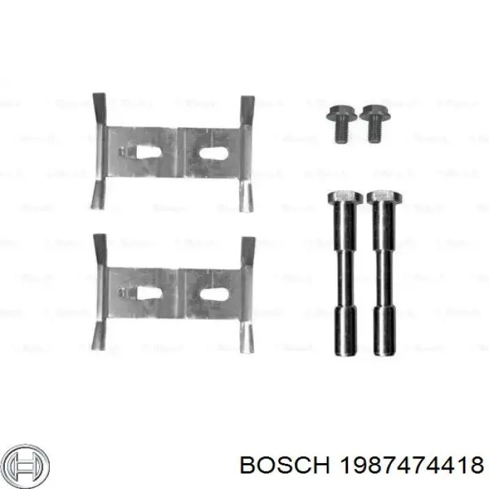 1987474418 Bosch комплект пружинок крепления дисковых колодок передних
