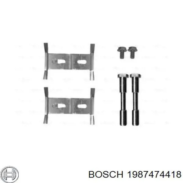 Купить 1987474418 Bosch Комплект пружинок крепления дисковых колодок передних
