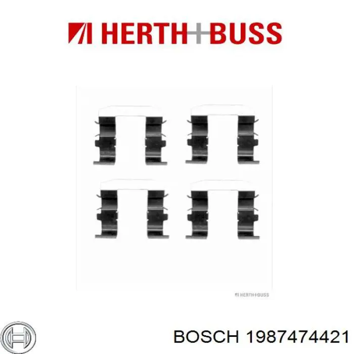 Купить 1987474421 Bosch Комплект пружинок крепления дисковых колодок задних