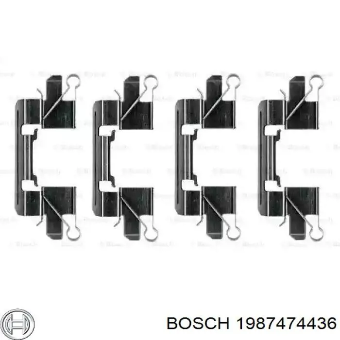 Купить 1987474436 Bosch Комплект пружинок крепления дисковых колодок передних