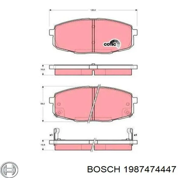 Комплект пружинок крепления дисковых колодок, передних Bosch 1987474447 цена, от 6.99 USD
