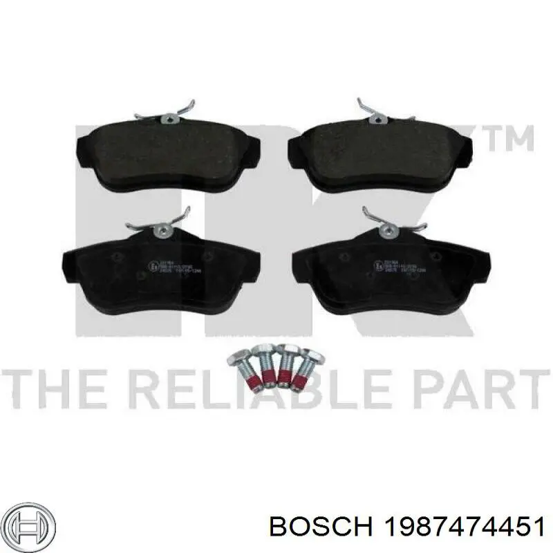 Ремкомплект тормозных колодок 1987474451 Bosch
