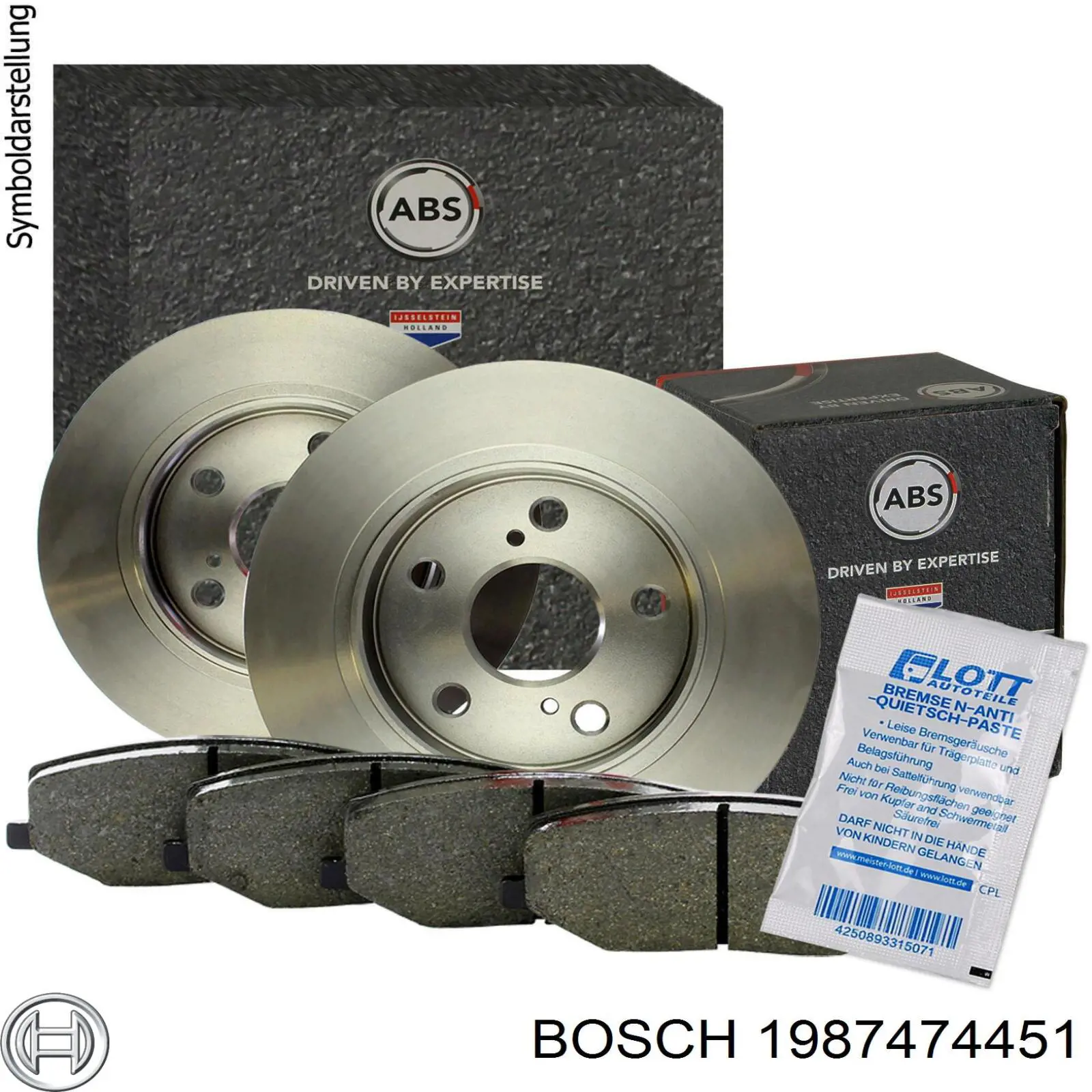 Купить 1987474451 Bosch Ремкомплект тормозных колодок