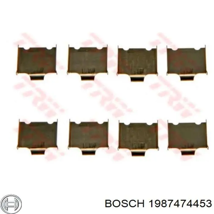 Купить 1987474453 Bosch Комплект пружинок крепления дисковых колодок передних