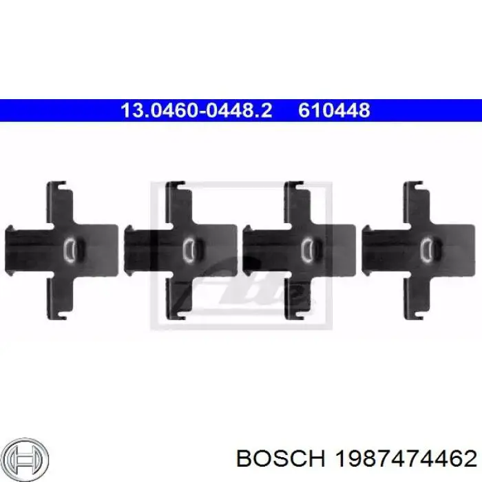 Комплект пружинок крепления передних дисковых колодок Bosch 1987474462
