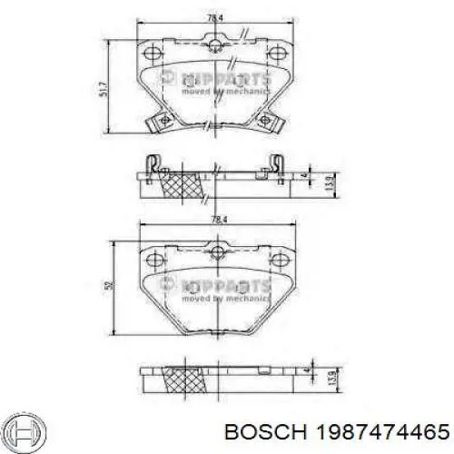 1987474465 Bosch Комплект пружинок крепления дисковых колодок, задних