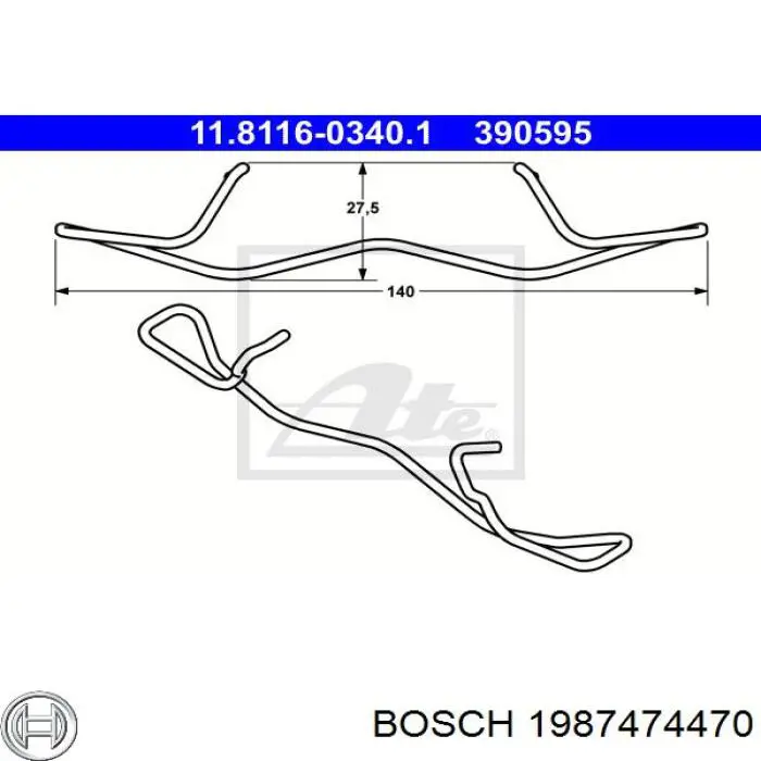 Комплект пружинок крепления дисковых колодок задних 1987474470 Bosch