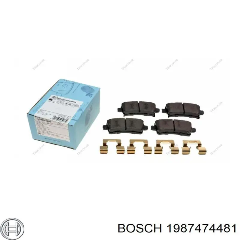 Ремкомплект тормозных колодок Bosch 1987474481