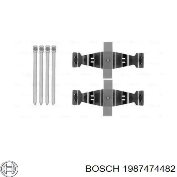 Комплект пружинок крепления дисковых колодок передних 1987474482 Bosch