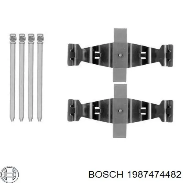 Комплект пружинок кріплення дискових колодок, передніх 1987474482 Bosch