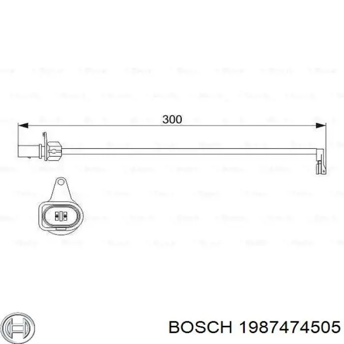 1987474505 Bosch sensor dianteiro de desgaste das sapatas do freio