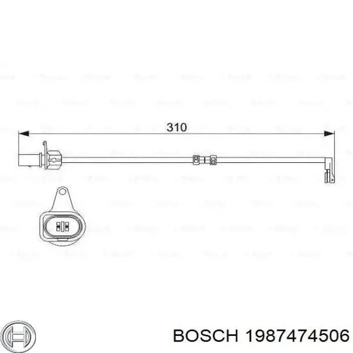 1987474506 Bosch sensor dianteiro de desgaste das sapatas do freio