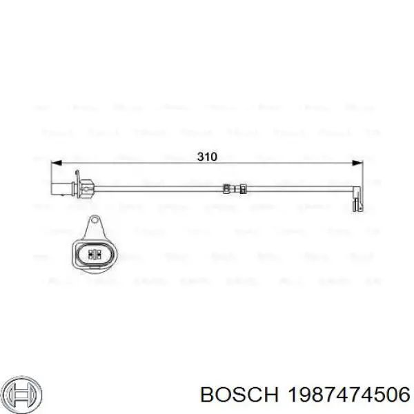 1987474506 Bosch Датчик износа тормозных колодок