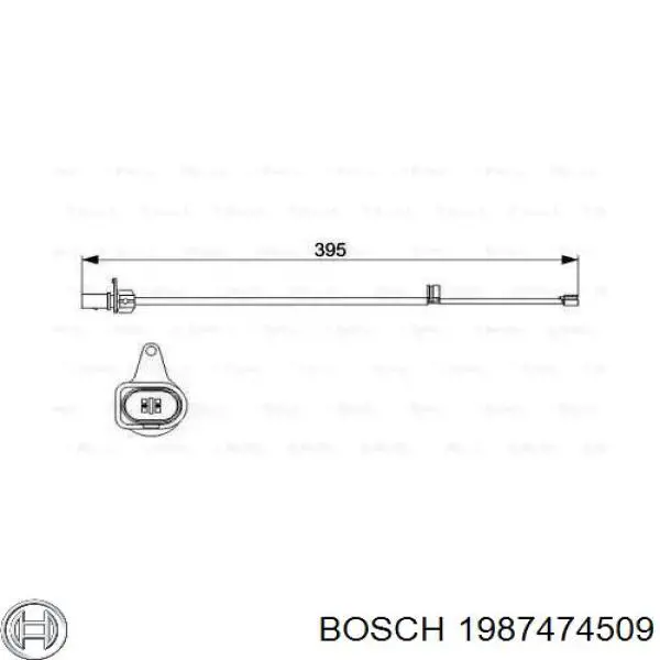 Датчик износа тормозных колодок передний 1987474509 Bosch