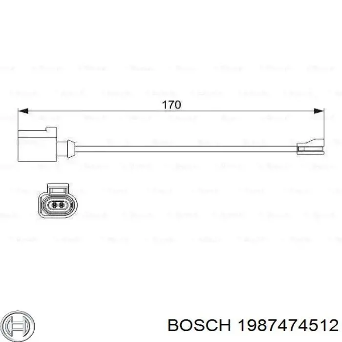 1987474512 Bosch датчик износа тормозных колодок передний
