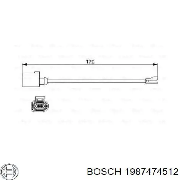 Contacto de aviso, desgaste de los frenos 1987474512 Bosch
