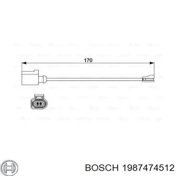 Датчик зносу гальмівних колодок, передній 1987474512 Bosch