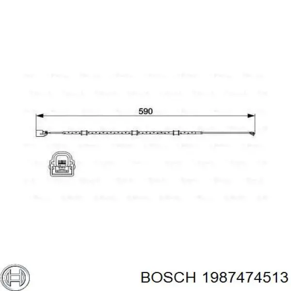 Датчик износа тормозных колодок передний BOSCH 1987474513