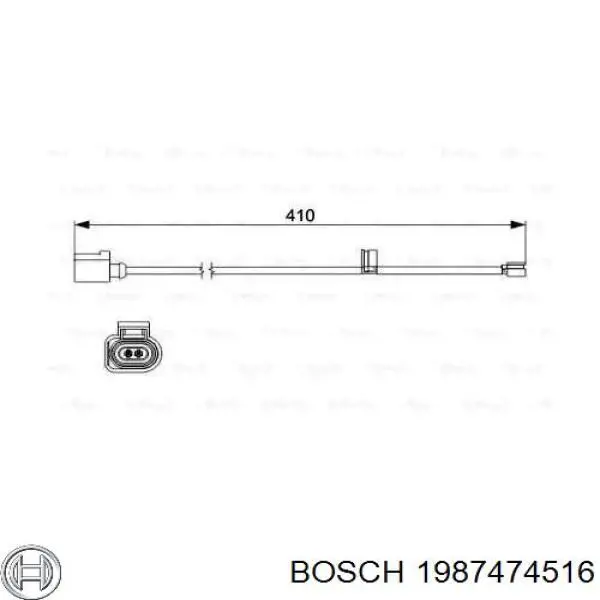 1987474516 Bosch sensor dianteiro de desgaste das sapatas do freio