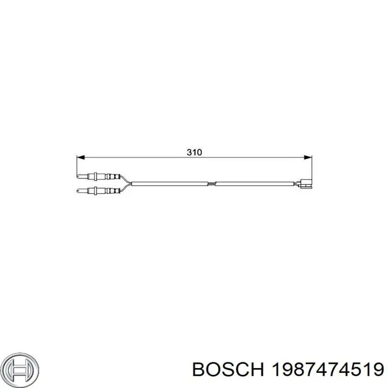 Датчик износа тормозных колодок передний 1987474519 Bosch