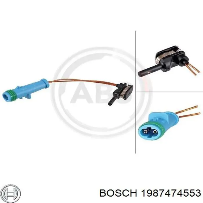 Contacto de aviso, desgaste de los frenos 1987474553 Bosch