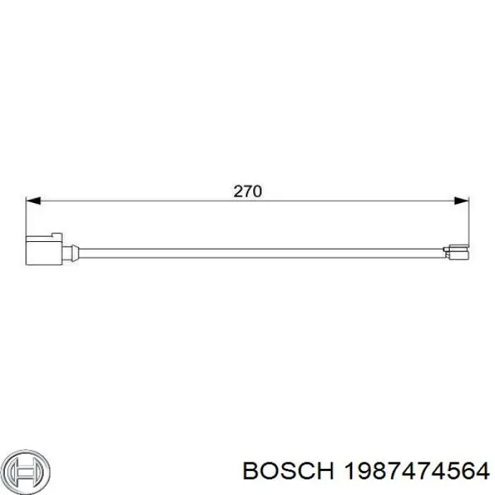 Contacto de aviso, desgaste de los frenos 1987474564 Bosch