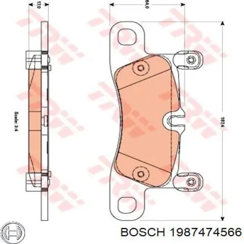 Датчик износа тормозных колодок, задний Bosch 1987474566 цена, от 5.06 USD