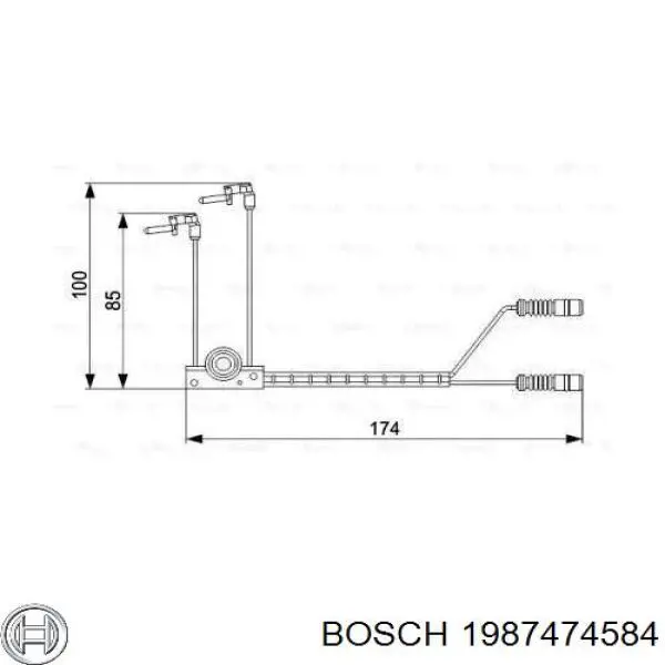 Датчик износа тормозных колодок передний 1987474584 Bosch